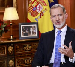 El Rey durante el Mensaje de Navidad